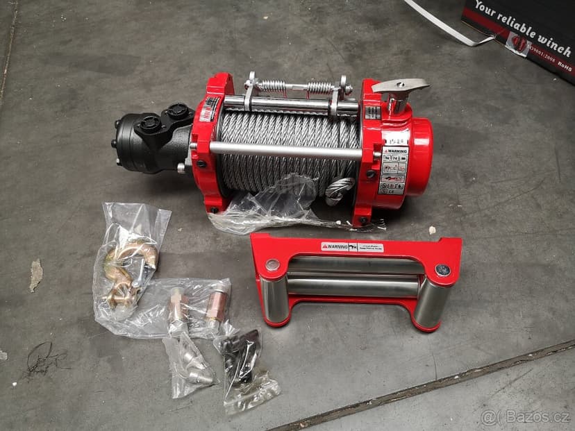 Hydraulický naviják s ocelovým lanem pro traktor a jiné