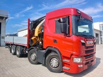 Scania G410 B - 8x4 – Valník + HR-EFFER 525/6S + JIB 6S – EU