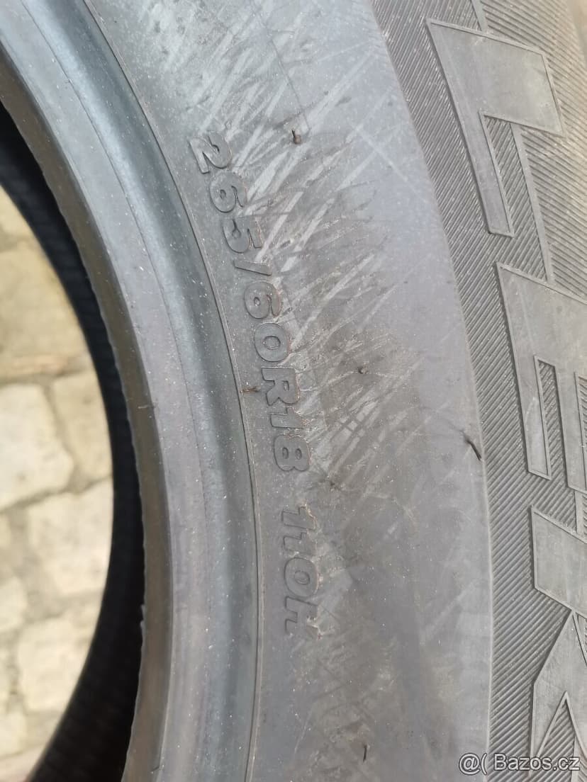 265/60/18 letni pneu CONTINENTAL a BRIDGESTONE 265 60 18