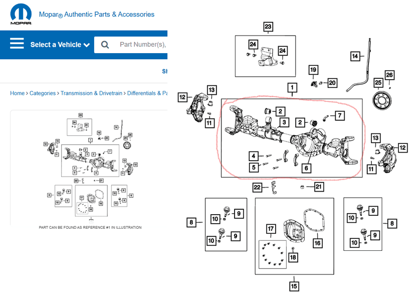 Jeep Wrangler diferenciál DANA 30 M186 JL