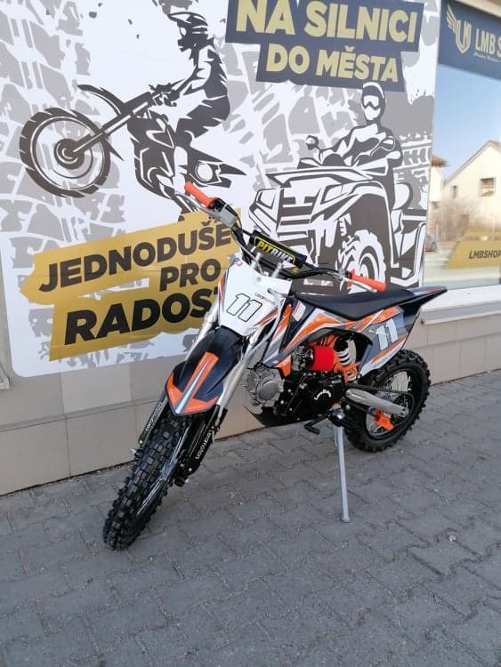 Pitbike Shark E-start 125ccm 17x14 oranžová