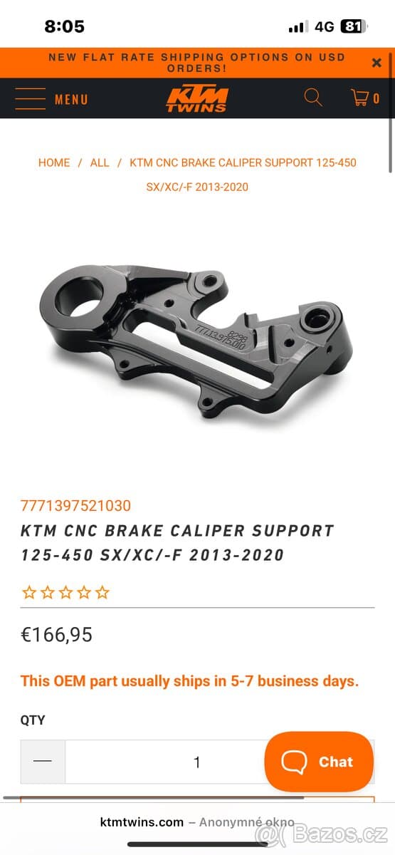 Ktm SX/ XC 2019-22’ cnc držiak zadneho strmena