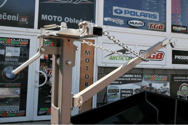 Vozík za čtyřkolku dvounápravový kovový, plechový Shark WOOD