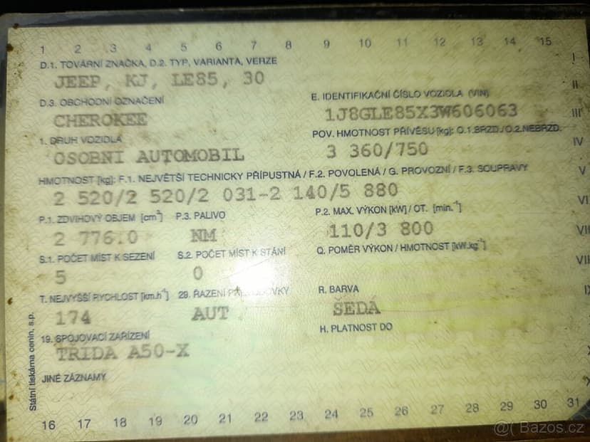 Jeep Cherokee 2.8 CRD 110kw