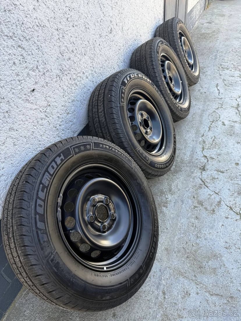 VW Crafter,MAN TGE disky zátaž 1200kg+zimné pneu 235/65 R16C