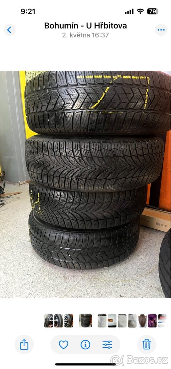 4x disk s zimní pneu na Range Rover Evoque