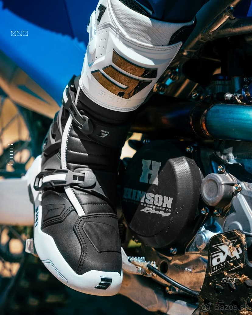 Kĺbové kvalitné čižmy SHOT biele pre motocross enduro