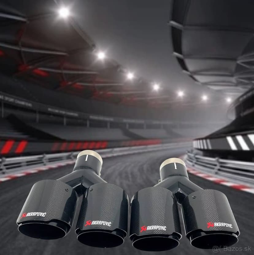 Nerezová koncovka výfuku  Carbon dizajn s  logom Akrapovič
