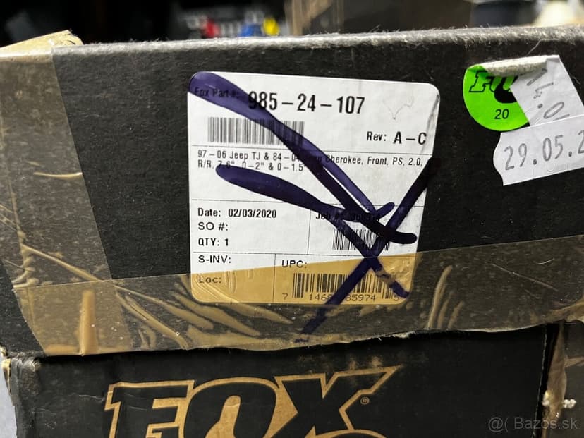 Fox racing tlumice pro Wrangler TJ