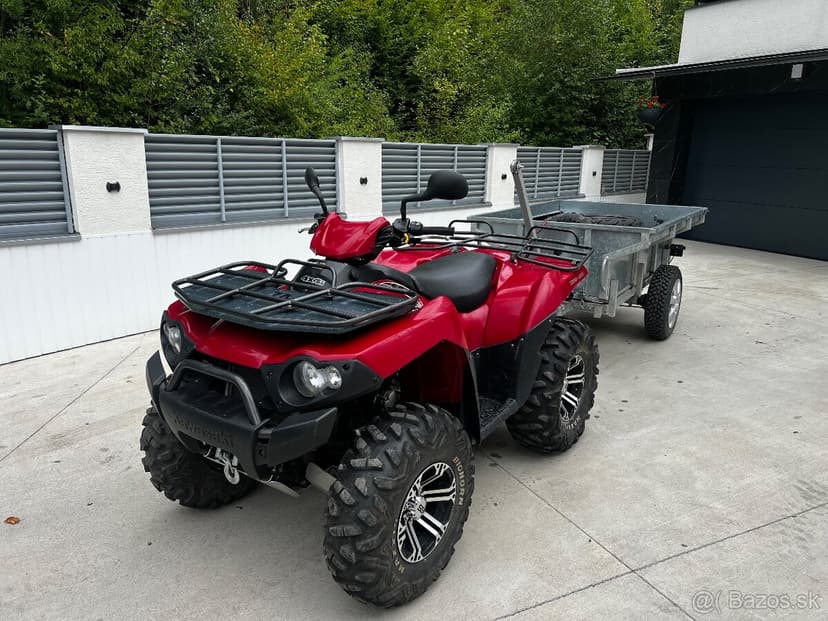 Kawasaki Brute Force 750+Výklopný Vozík+Radlica na sneh