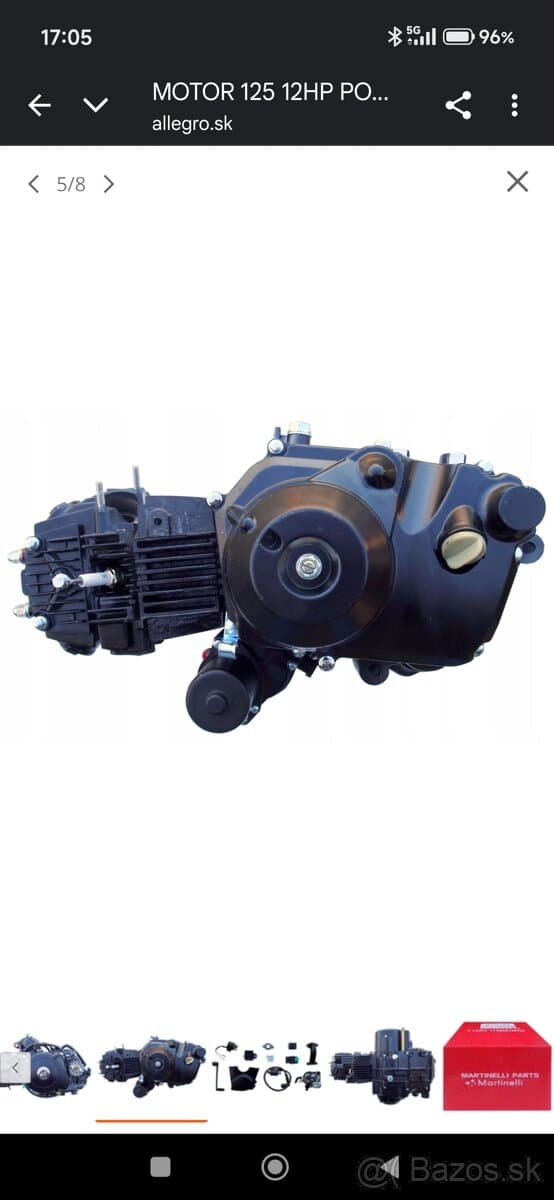 MOTOR 125 12KM POLOAUTOMAT ATV ŠTVORKOLKA 3+1 SPÄTNÝ Martine