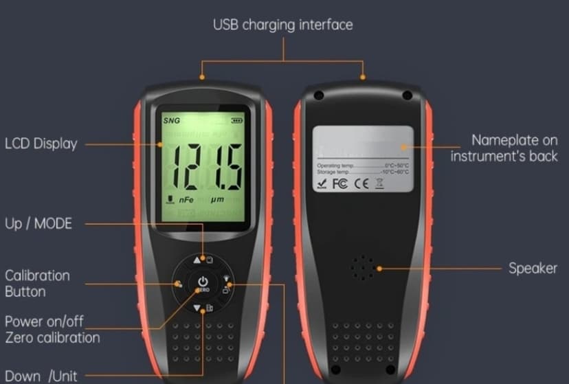 Nový - kvalitný Merač hrúbky laku, Tester laku , Povlakomer