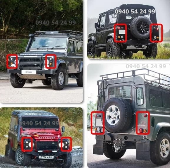 Land Rover Series, Defender krytky svetiel sada 8ks