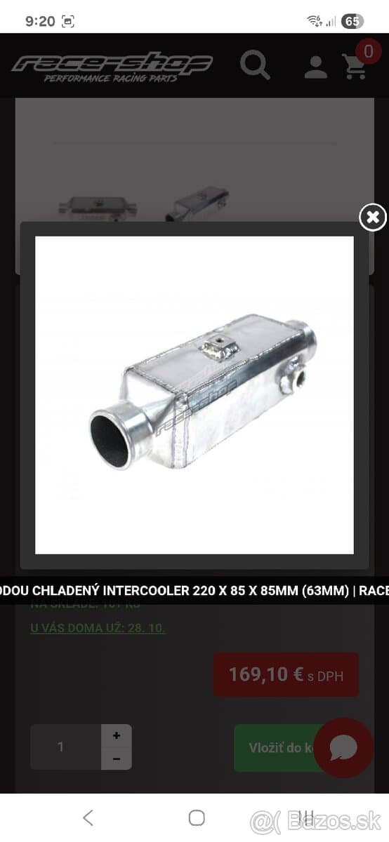 Vodny,vodou chladeny intercooler univerzal