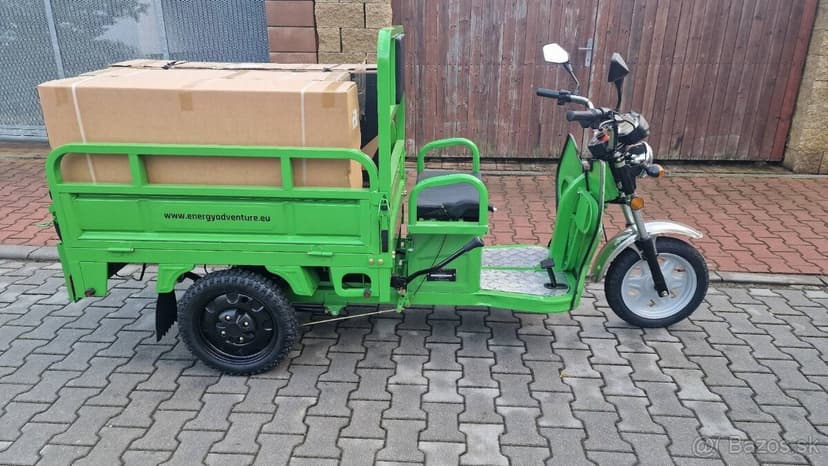 ELEKTRICKÁ NÁKLADNÍ TŘÍKOLKA ADVENTO MAXI ZELENÁ SPZ.