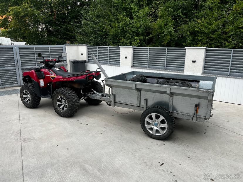 Kawasaki Brute Force 750+Výklopný Vozík+Radlica na sneh