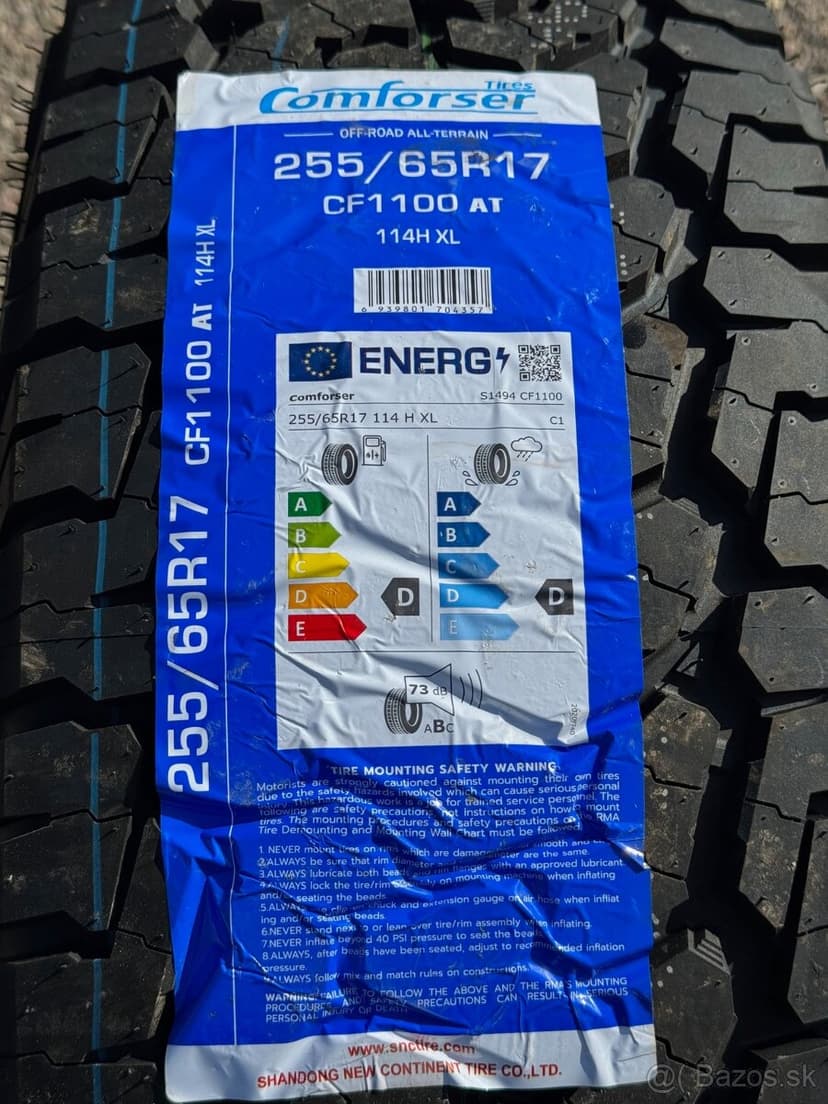 NOVÉ TERÉNNE PNEU 255/65 R17 TL 114H XL COMFORSER CF-1100 AT