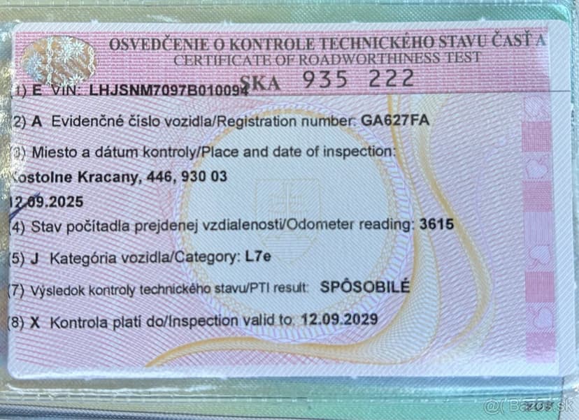 Stvorkolka Bashan 200cc s tp a ŠPZ- len 3600km - nová tk