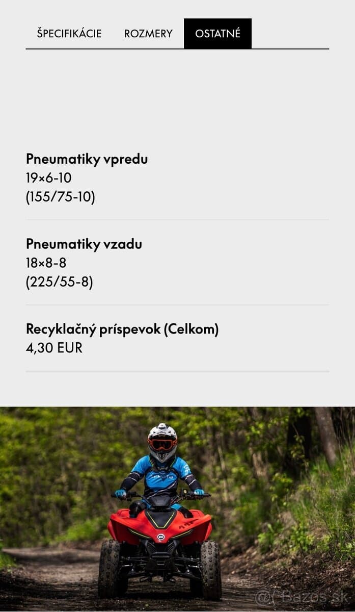 Štvorkolka CF Moto gladiator X110LE