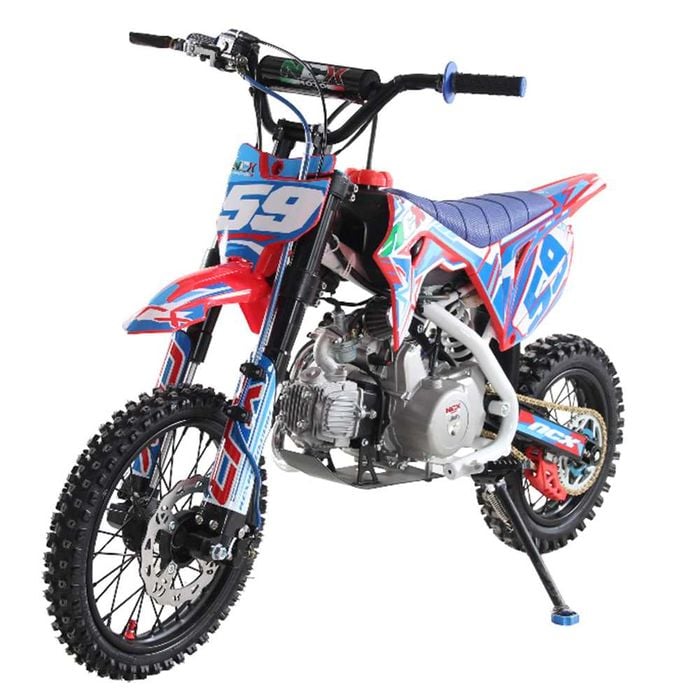 Motocicleta cross 125cc NCX CRX 4T benzina 14/12" rosu/albastru