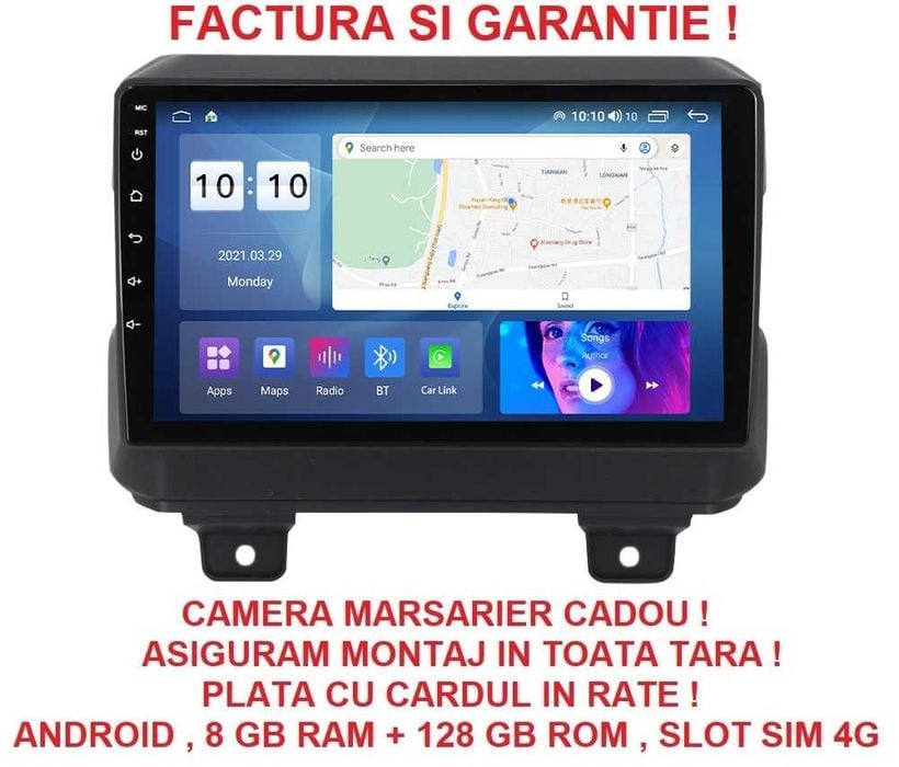 Navigatie Jeep Wrangler 2018 - 2022 Android Garantie 2GB 4GB 8GB RAM
