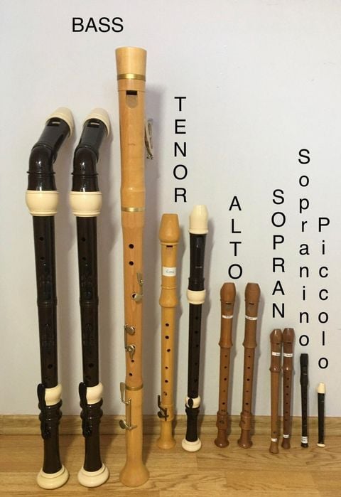 Fluiere - blockflote-recorder / sopranino, sopran, alto, tenor, bass