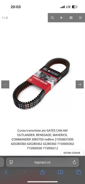 Curea redline can am renegade impecabila 30R3750