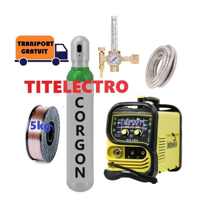 Aparat sudura MIG 160s INTENSIV + tub 8L plin corgon + ceas + sarma