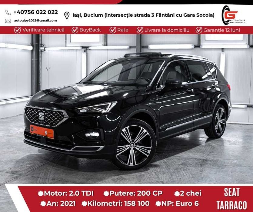 SEAT TARRACO XCELLENCE 4DRIVE Fab2021 Diesel 200CP Dsg Dotări de TOP