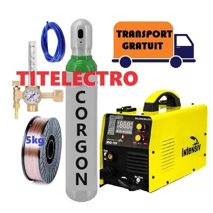 Aparat sudura MIG 160i INTENSIV + tub 8L plin corgon + ceas + sarma