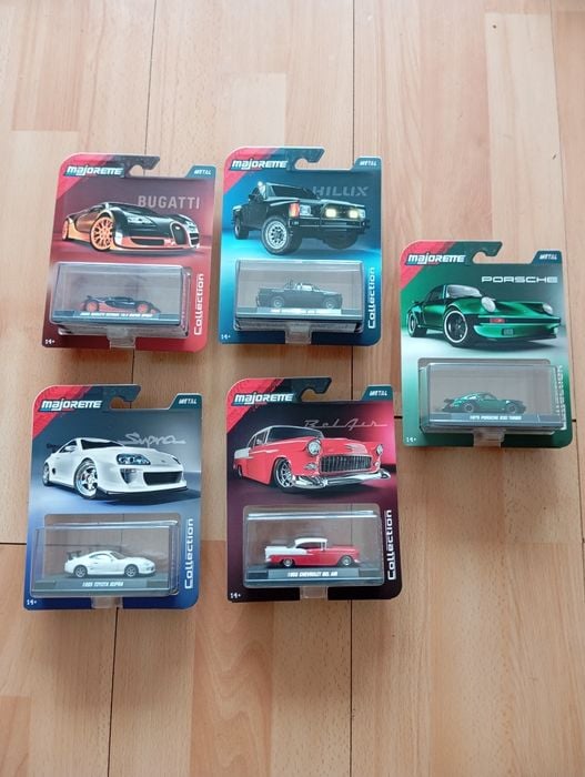 Majorette Collection zestaw Premium Wave 3 - 5 szt. - Porsche 930 , Bugatti , Toyota Supra , Hilux , Bel Air