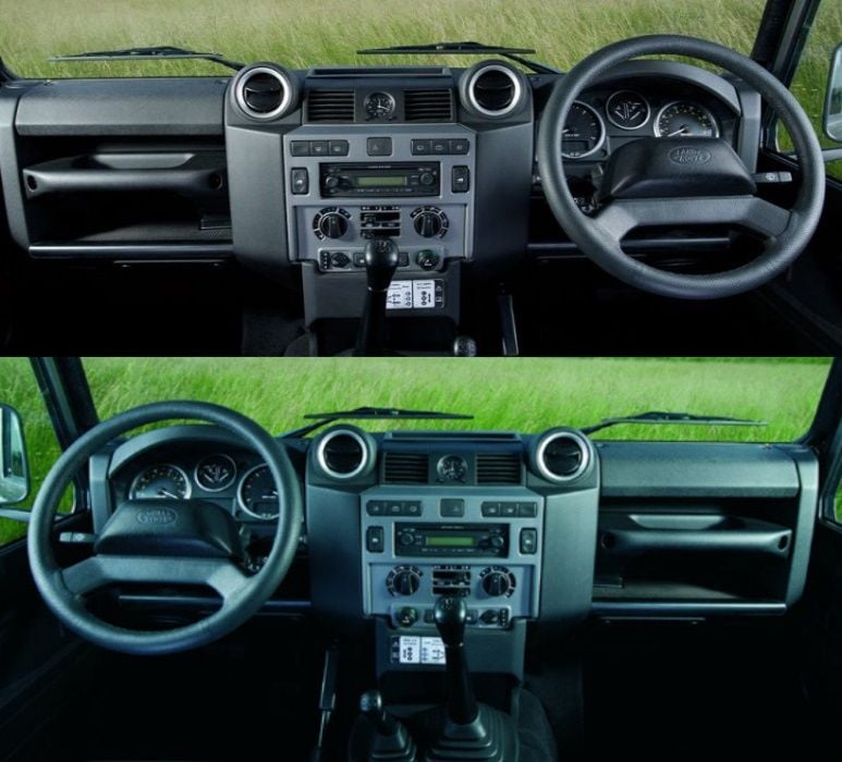 Przekładka Land Rover Defender UK na EU Części + Usługa