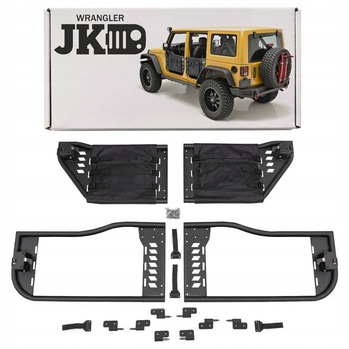 jeep wrangler jk 2007-2018 4d drzwi rurowe z sakwami na tylnych drzwiach
