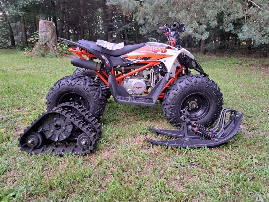 Quad Kayo at110 z gąsienicami na śnieg