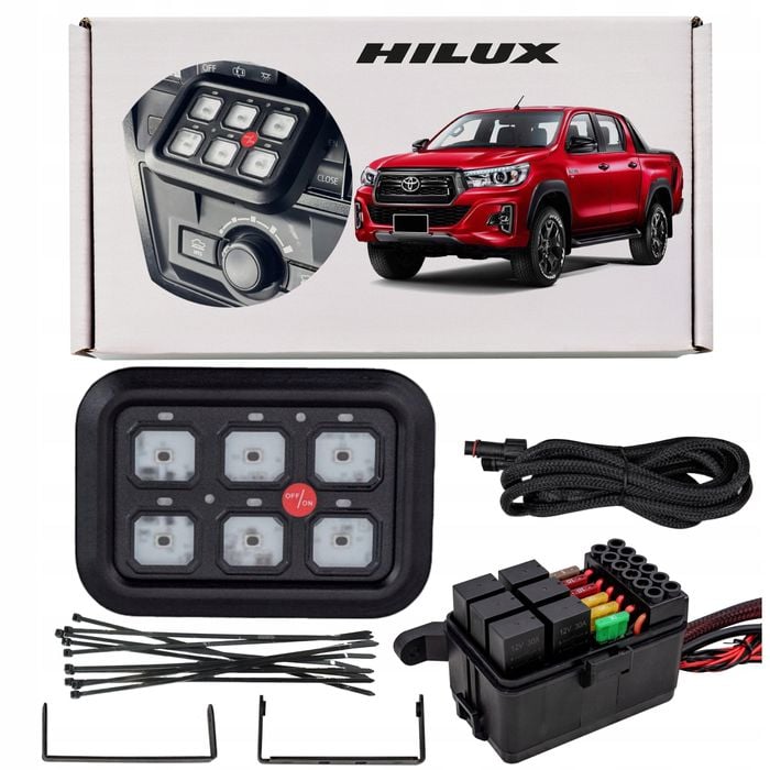 zespół przełączników offroad led panel 6 przewodów toyota hilux