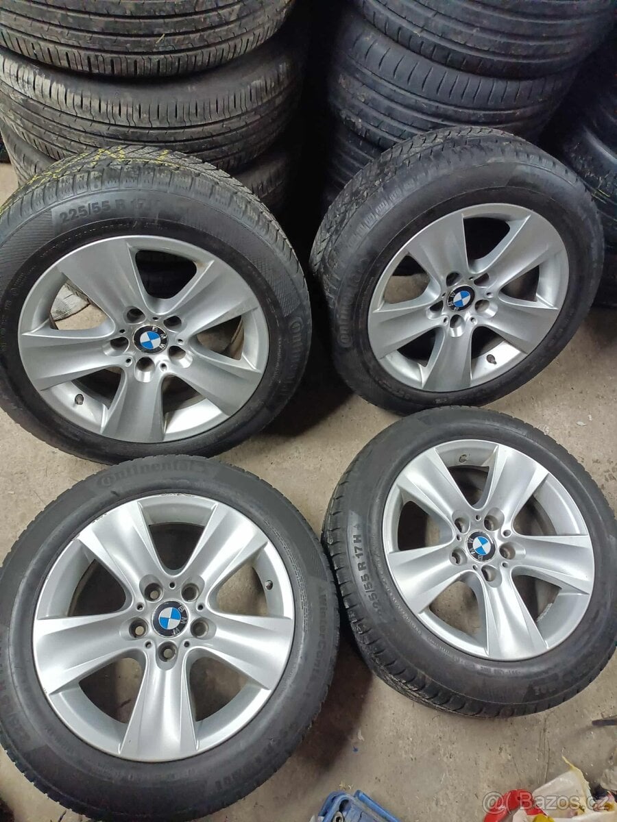 ❄️zimné 4ks alu disky orig. BMW 5x120 R17 pneu ❄️ 225/55 6mm
