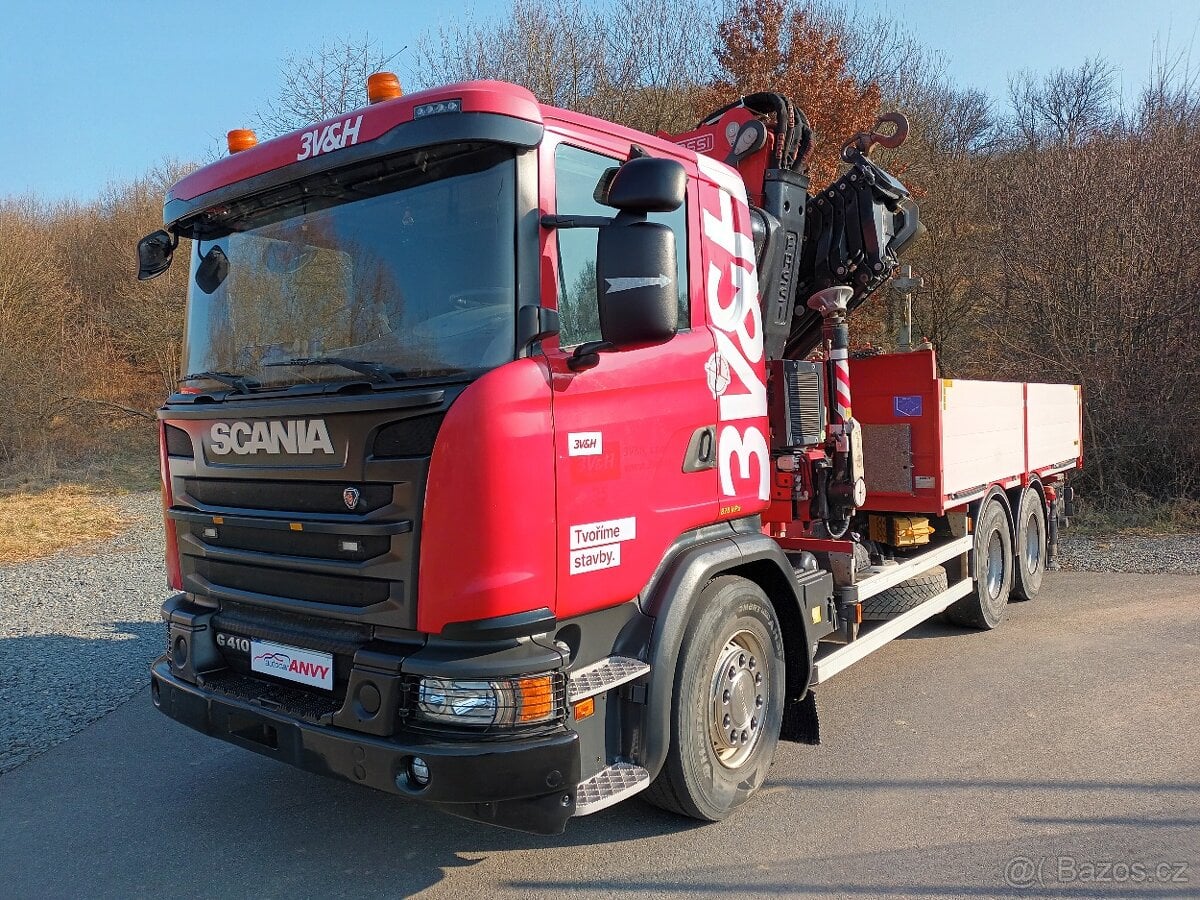 Scania G410 +Fassi 545+valník,ČR,1MAJ