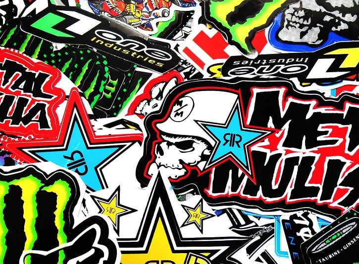 Samolepky Monster, Fox, Rockstar, GoPro, Akrapovič, Michelin