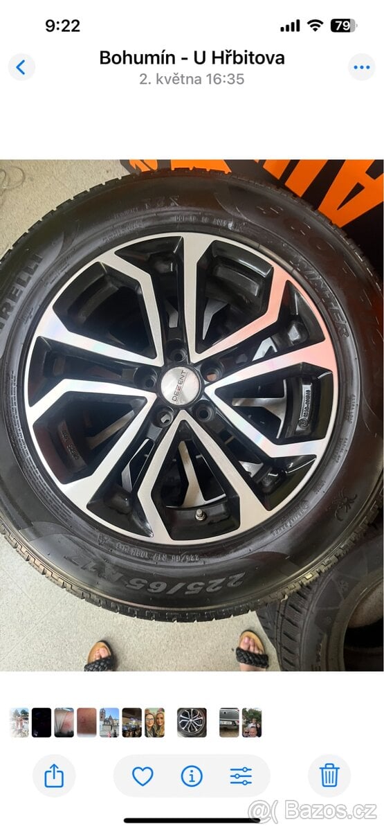 4x disk s zimní pneu na Range Rover Evoque