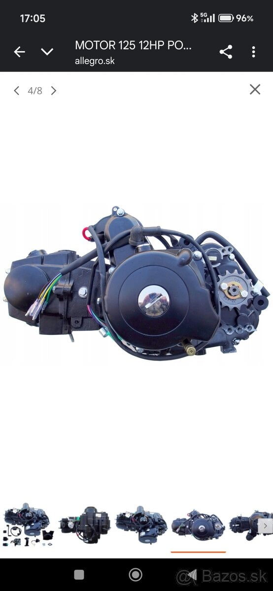 MOTOR 125 12KM POLOAUTOMAT ATV ŠTVORKOLKA 3+1 SPÄTNÝ Martine