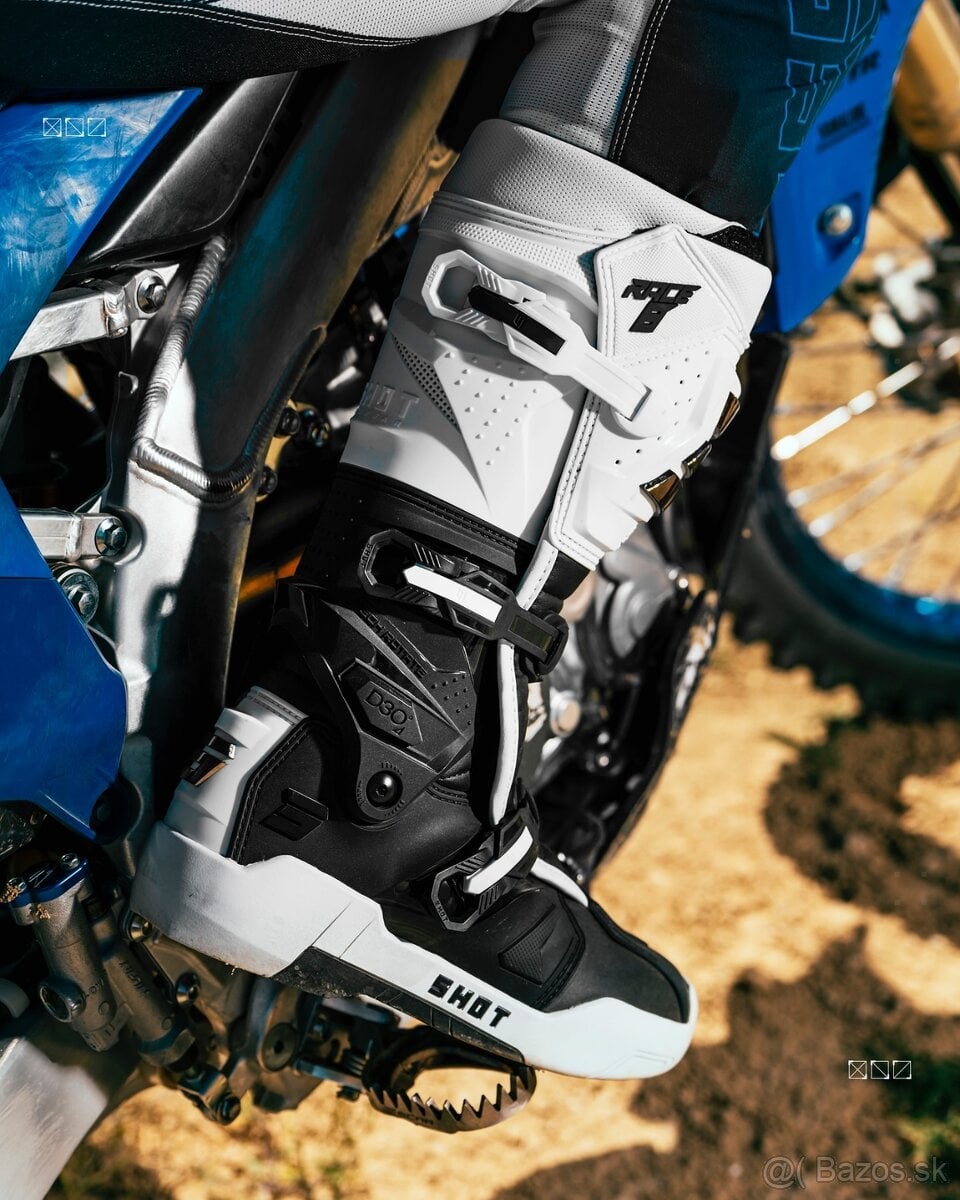 Kĺbové kvalitné čižmy SHOT biele pre motocross enduro