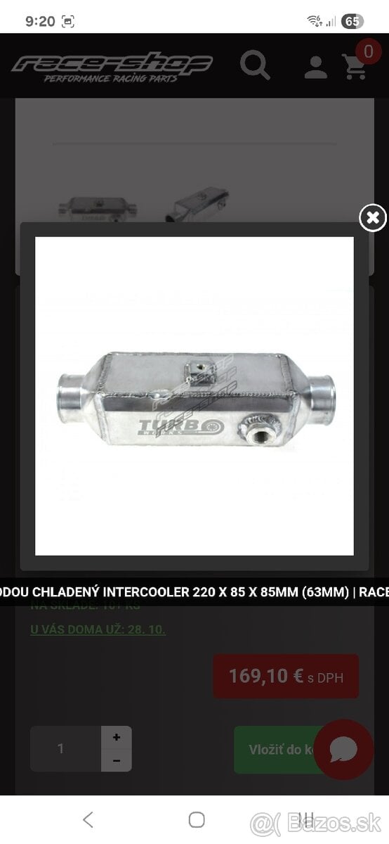 Vodny,vodou chladeny intercooler univerzal