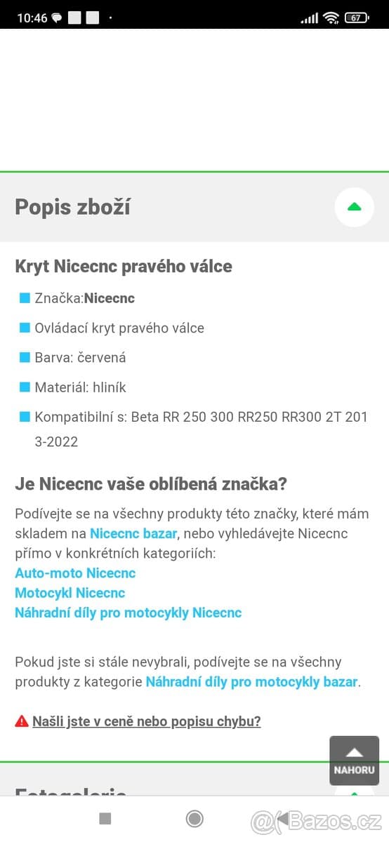 Díly na KTM SX a EXC, Husqvarna TC a TC, Beta, Honda XR 650
