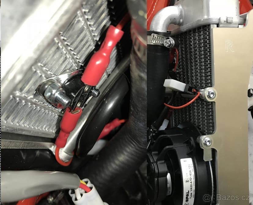 Beta kryty, výztuhy chladiče s ventilátorem