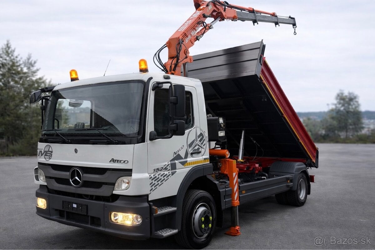 S3 sklápač r.2014 Mercedes Atego 1524 hydraulická ruka ATLAS